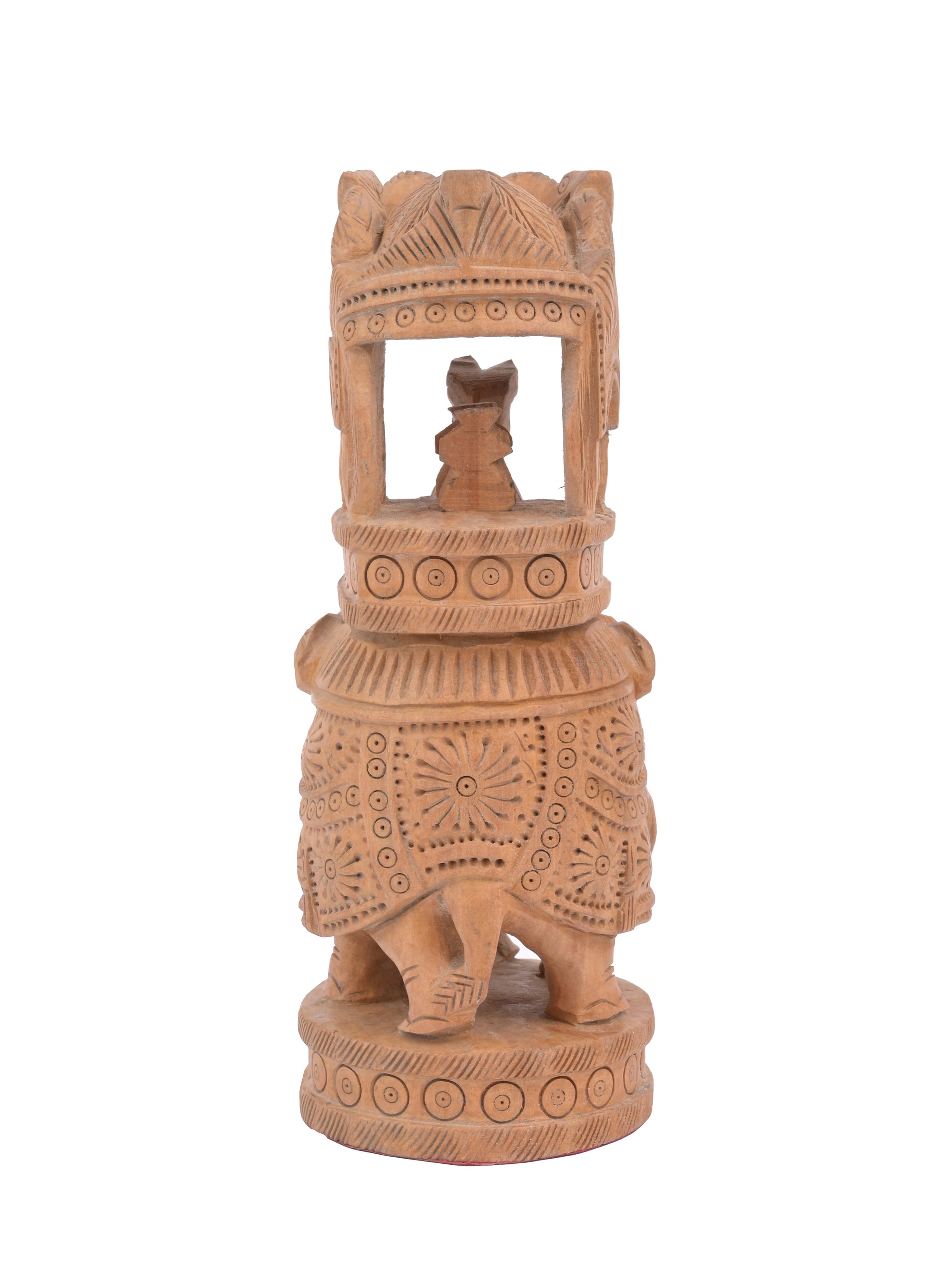 Ambabari Elephant crafted on Kadam wood - 8 inches in height - The Heritage Artifacts