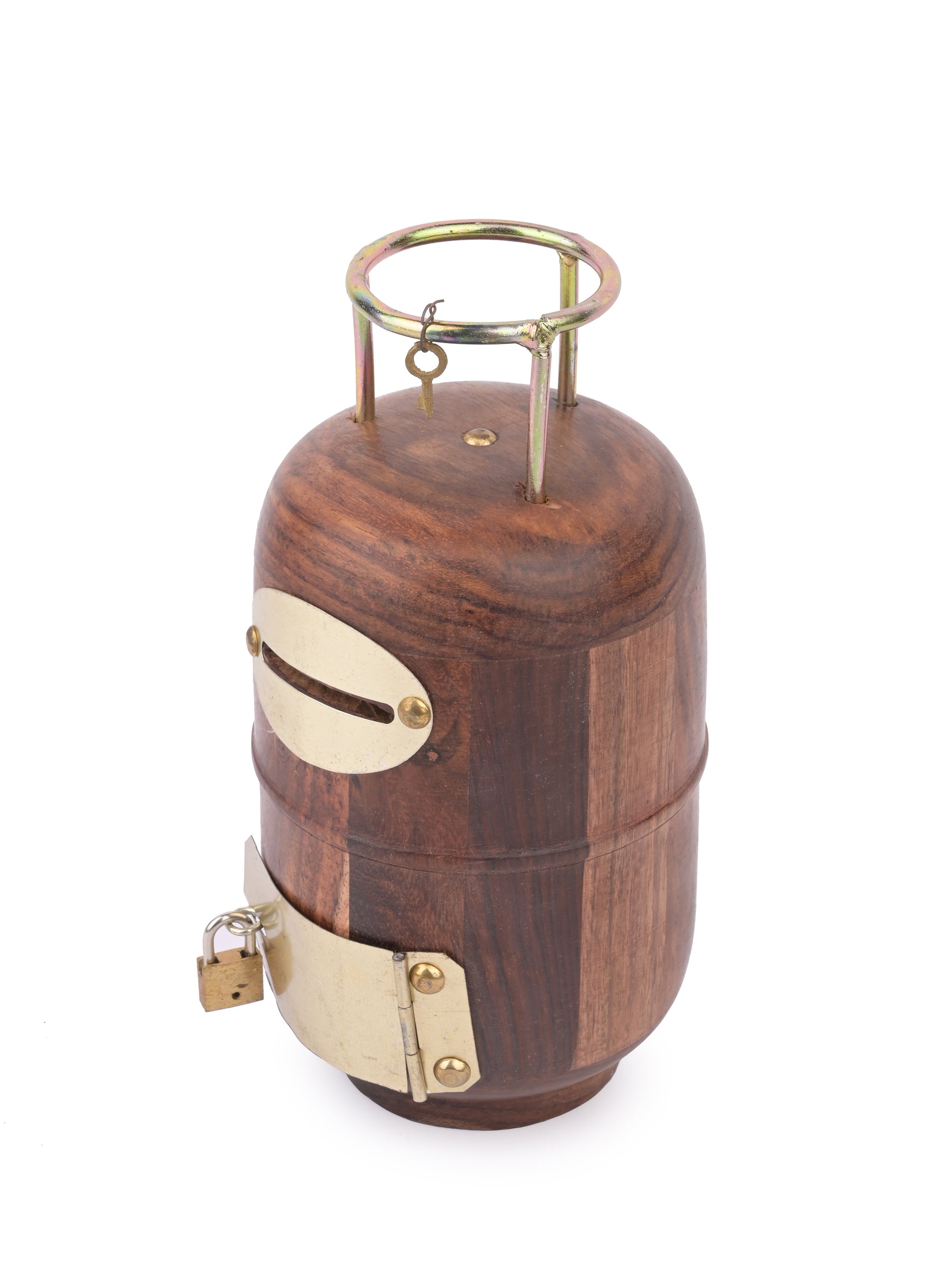 Cylinder design wooden Money Bank / Piggy Bank / Coin storage unit - The Heritage Artifacts
