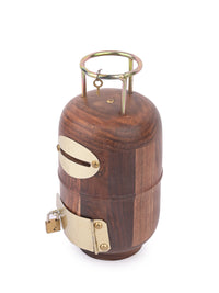 Cylinder design wooden Money Bank / Piggy Bank / Coin storage unit - The Heritage Artifacts
