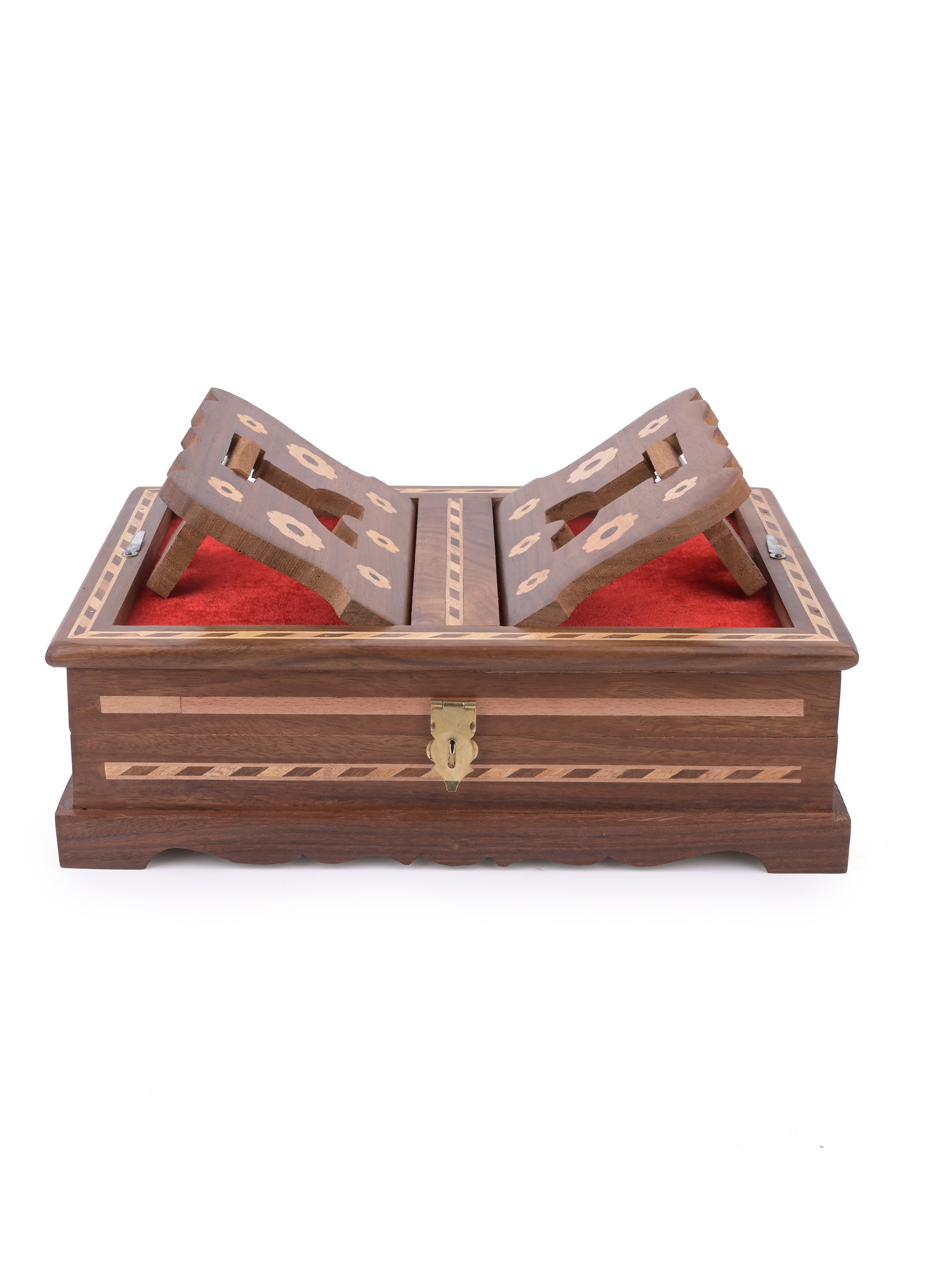 Handmade Wooden Holy Book Stand for Gita / Quran / Bible / Gurugranth - The Heritage Artifacts