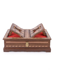Handmade Wooden Holy Book Stand for Gita / Quran / Bible / Gurugranth - The Heritage Artifacts