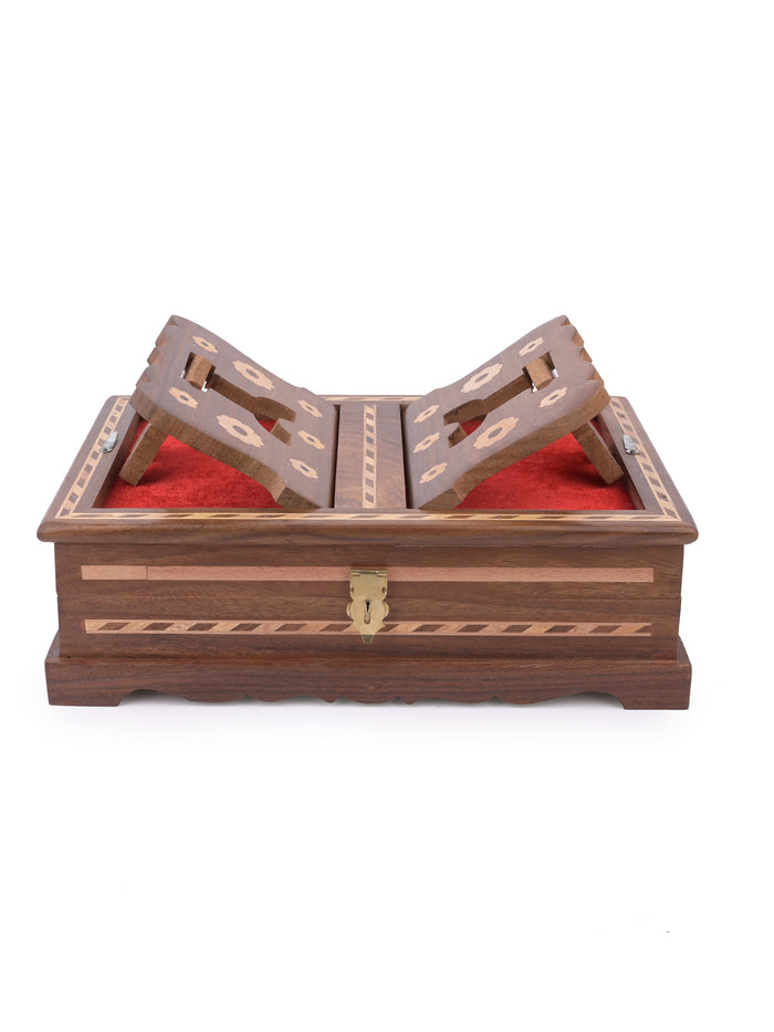Handmade Wooden Holy Book Stand for Gita / Quran / Bible / Gurugranth - The Heritage Artifacts