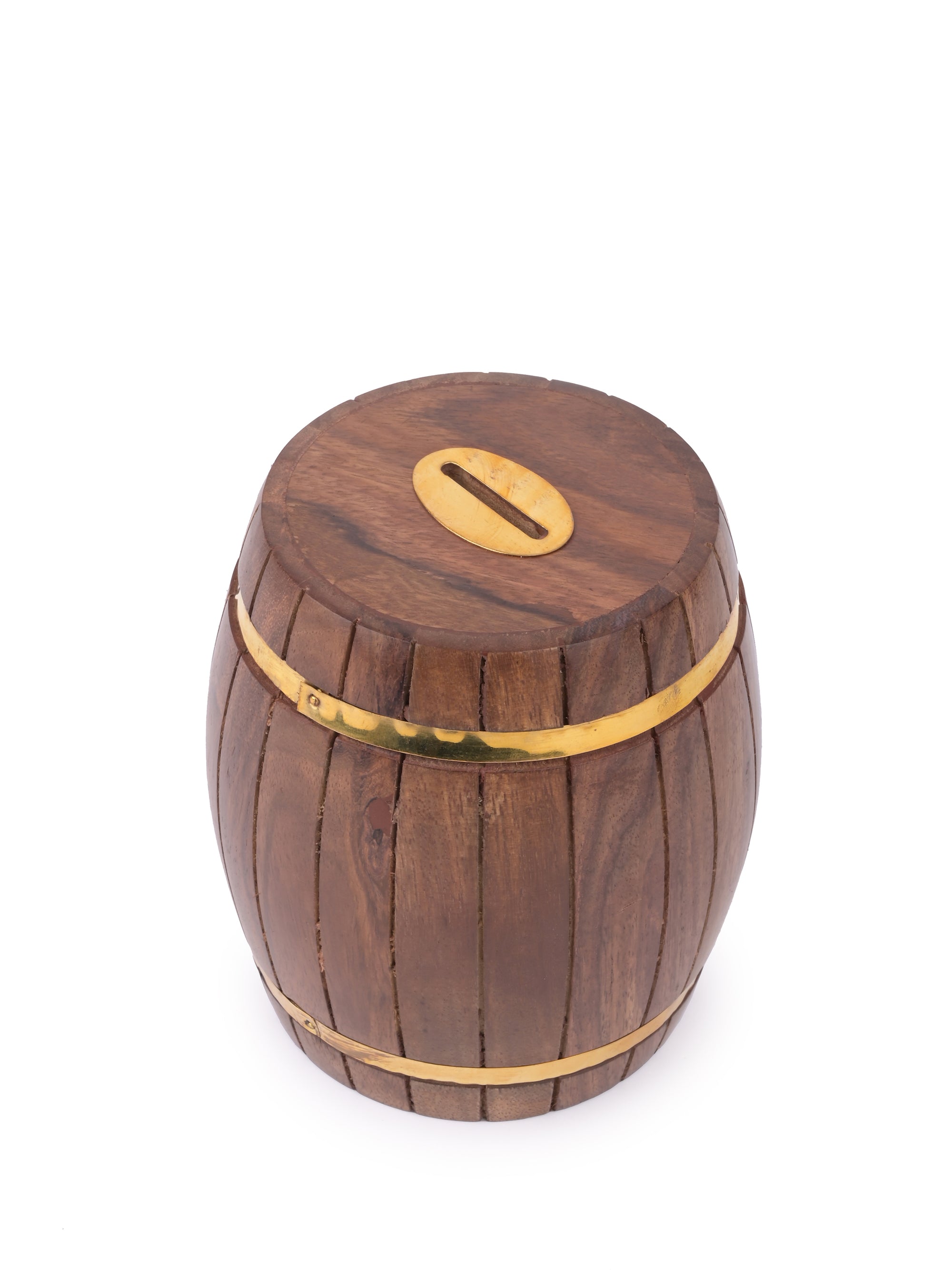 Handmade Wooden Barrel design Money Bank / Piggy Bank / Coin box - The Heritage Artifacts