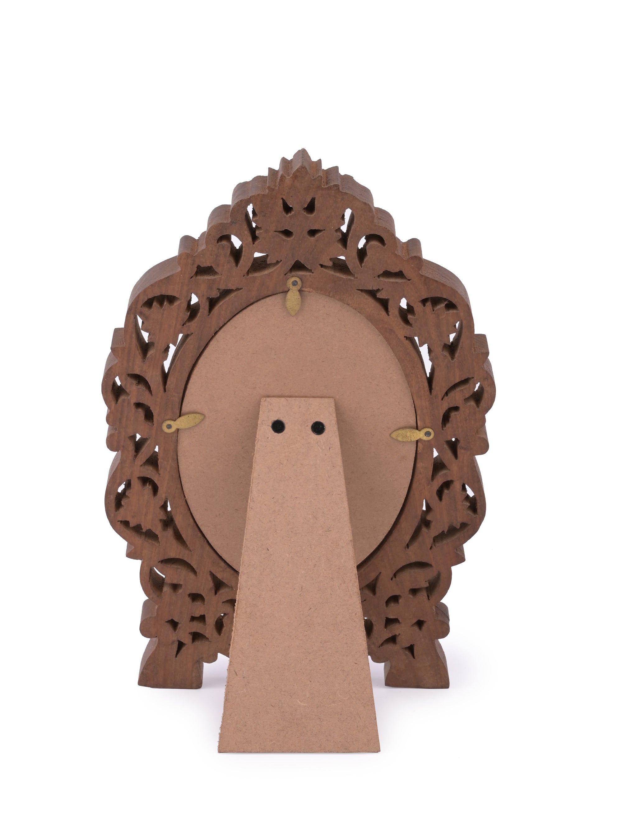 Wood crafted Royal Design Photo Frame in oval shape - The Heritage Artifacts