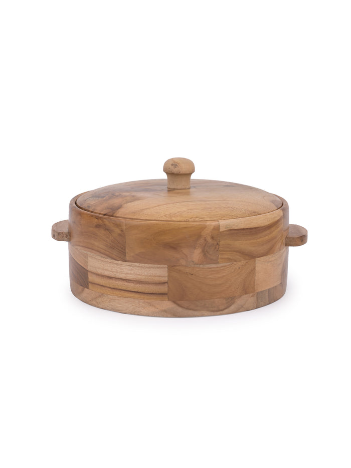 Teak wood carved stylish Chapati / Roti box - The Heritage Artifacts