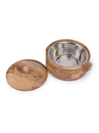 Teak wood carved stylish Chapati / Roti box - The Heritage Artifacts