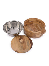 Teak wood carved stylish Chapati / Roti box - The Heritage Artifacts