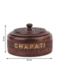 Handcrafted Shisham Wood Chapati / Roti box - The Heritage Artifacts