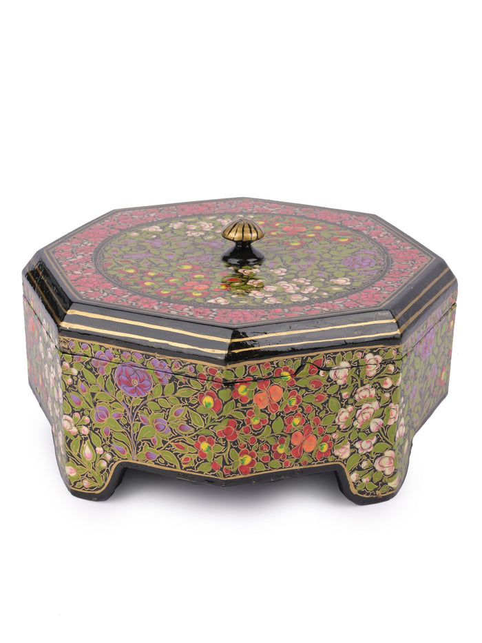 Colorful and Decorative Paper Mache Dry fruit box - The Heritage Artifacts