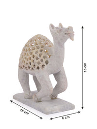 Camel Decorative showpiece with Jaali or open work hand carving on stone - The Heritage Artifacts