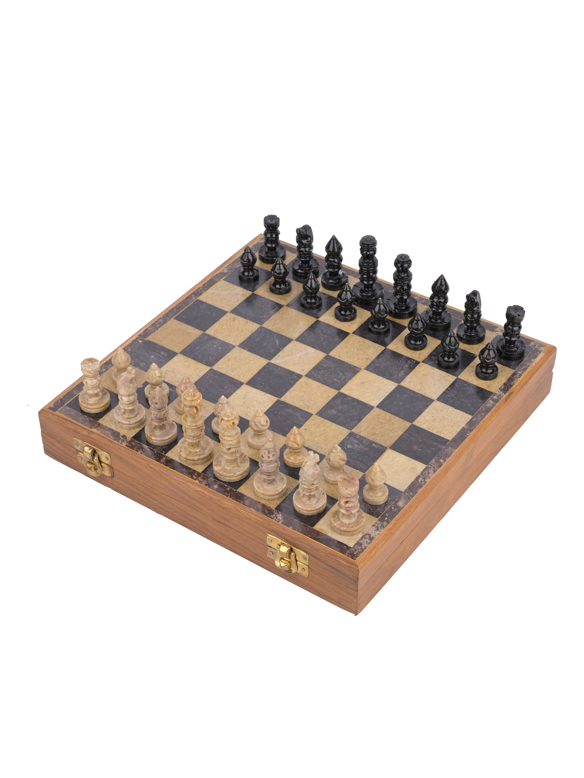 10 inches Chess board made of marble and wood - The Heritage Artifacts