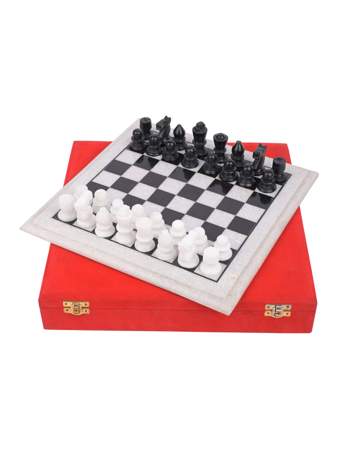 12 inches Premium Marble Chess Board set in a gift box - The Heritage Artifacts