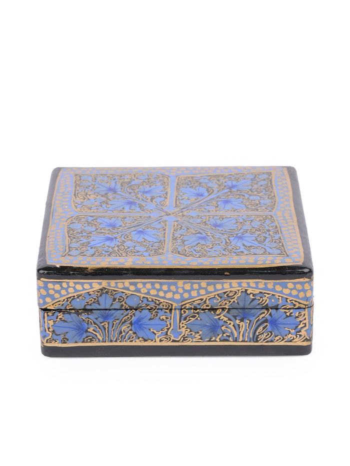 Floral Handmade Square Shaped 6 pcs Paper Mache Coaster set in a box - Available in Assorted design and color - The Heritage Artifacts