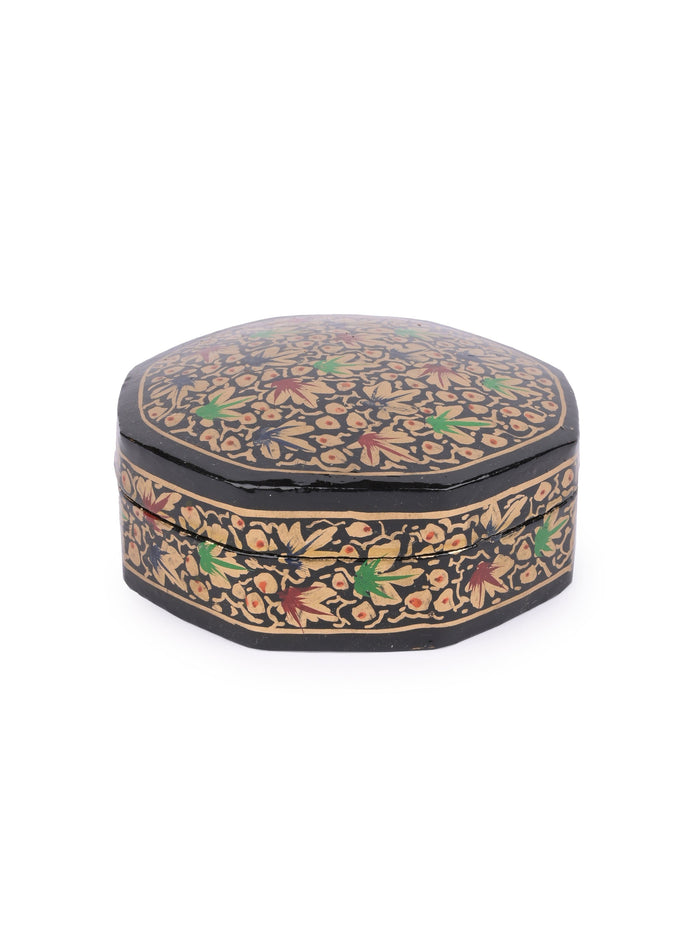 Floral Handmade Round Shaped 6 pcs Paper Mache Coaster set in a box - Available in Assorted design and color - The Heritage Artifacts