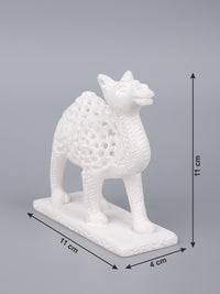 Hand crafted white marble camel figurine - The Heritage Artifacts