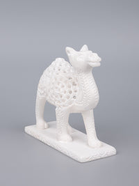 Hand crafted white marble camel figurine - The Heritage Artifacts