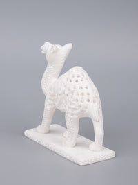 Hand crafted white marble camel figurine - The Heritage Artifacts