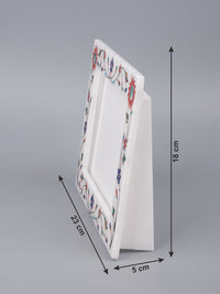 White marble photo / picture frame with colorful inlay work - Landscape view - The Heritage Artifacts