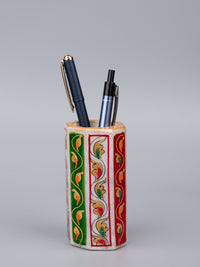 Marble pen stand with colorful Meenakari work - The Heritage Artifacts