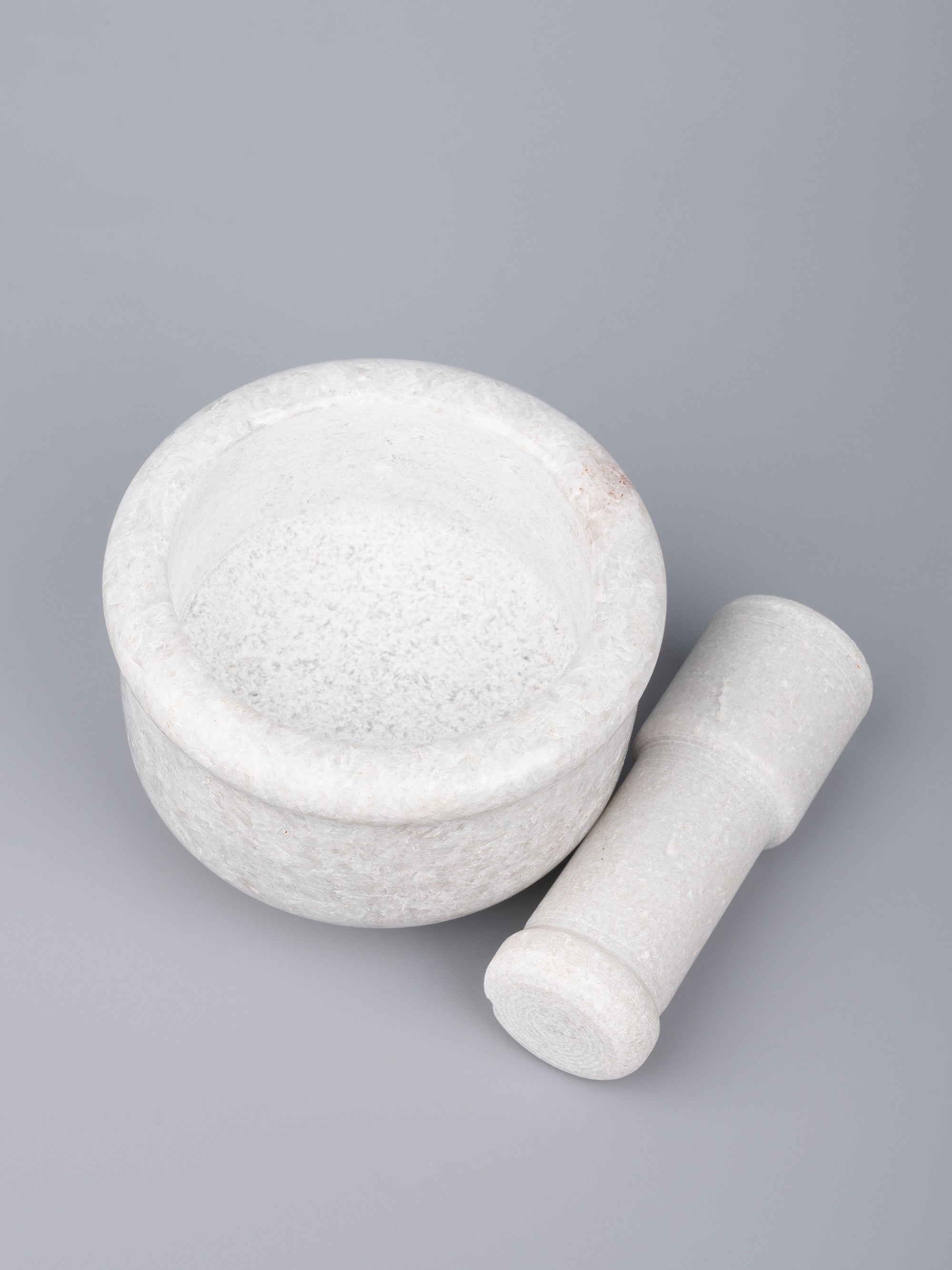 Mortar and Pestle / Okhli Musal in White marble - The Heritage Artifacts