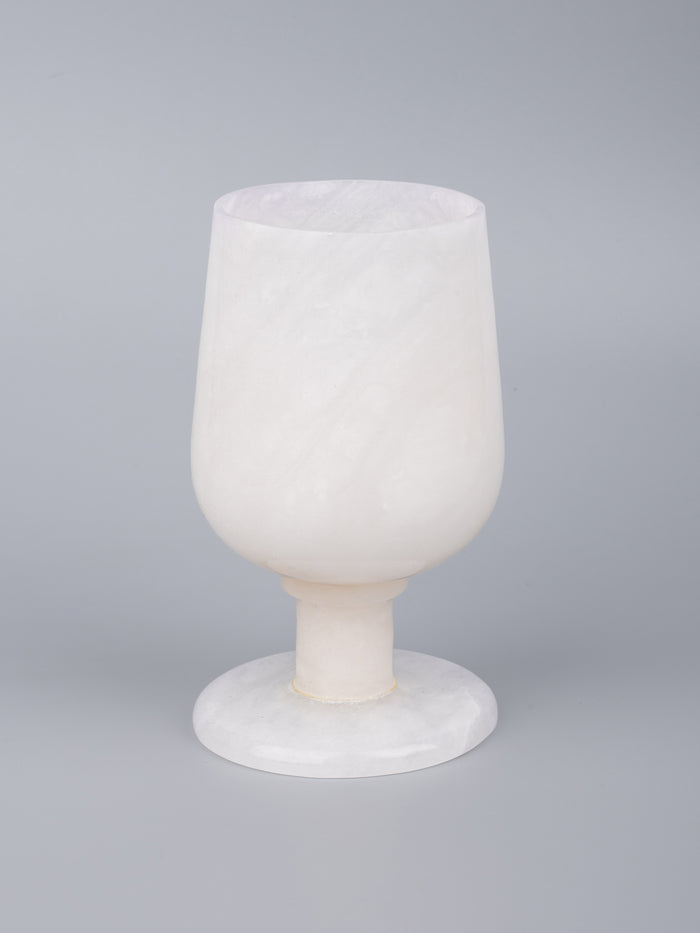 Royal white marble wine glass - set of 2 pcs in a gift box - The Heritage Artifacts