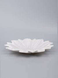 Lotus Urli bowl / plate made of pure white marble - 5 inches - The Heritage Artifacts
