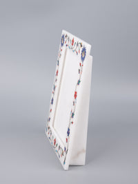 White marble photo / picture frame with inlay work - portrait view - The Heritage Artifacts