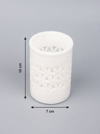 5 pieces bathroom accessories set handcrafted out of pure white marble - The Heritage Artifacts
