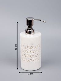 5 pieces bathroom accessories set handcrafted out of pure white marble - The Heritage Artifacts
