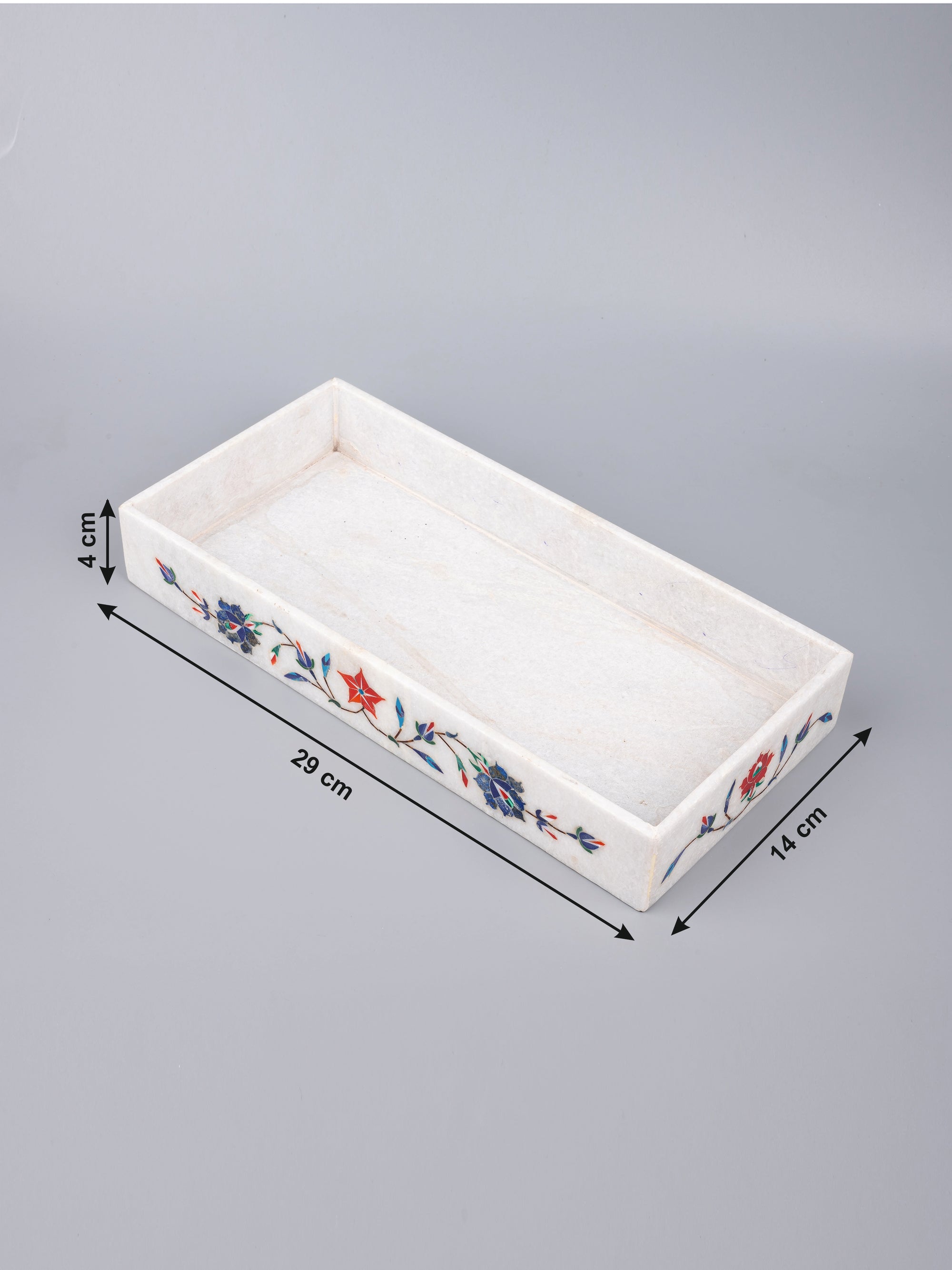 5 pieces bathroom accessories set made of pure marble with colorful inlay work - The Heritage Artifacts