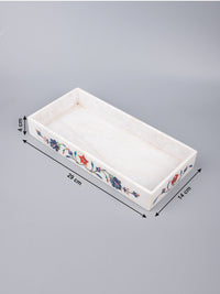 5 pieces bathroom accessories set made of pure marble with colorful inlay work - The Heritage Artifacts