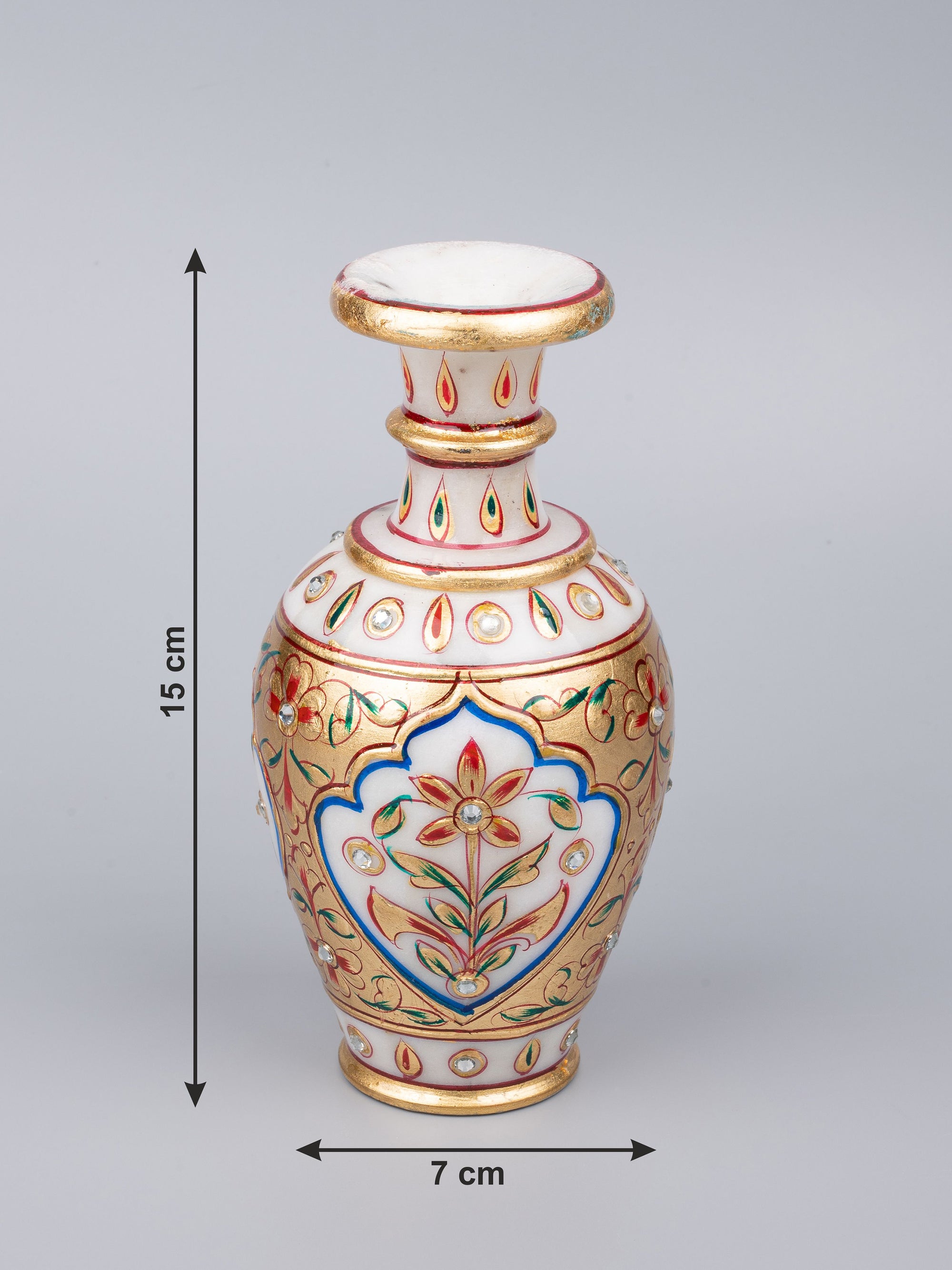 Mini decorative marble flower vase - 6 inches - The Heritage Artifacts