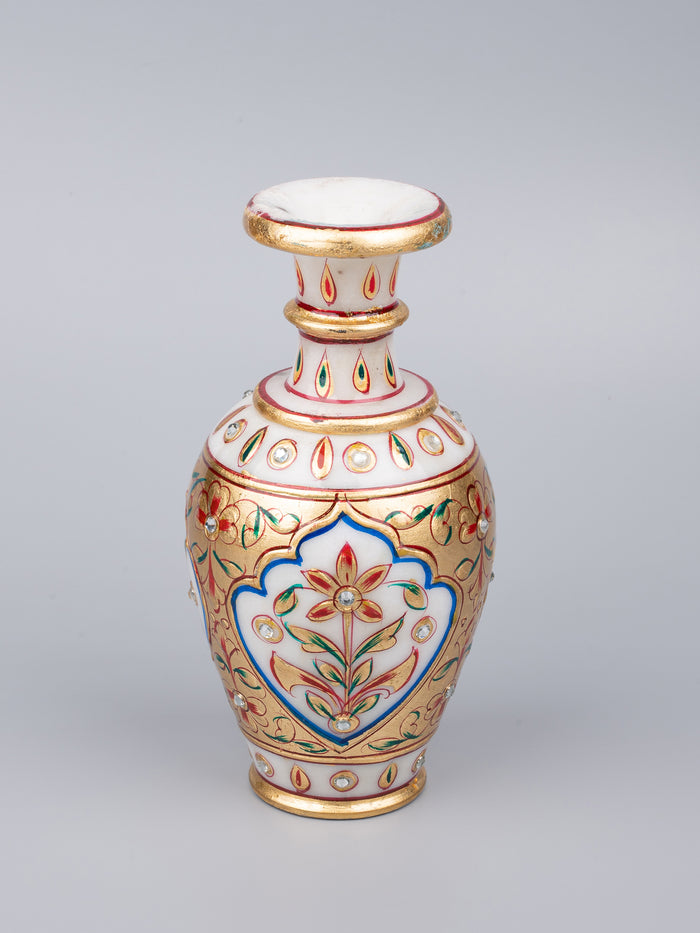 Mini decorative marble flower vase - 6 inches - The Heritage Artifacts