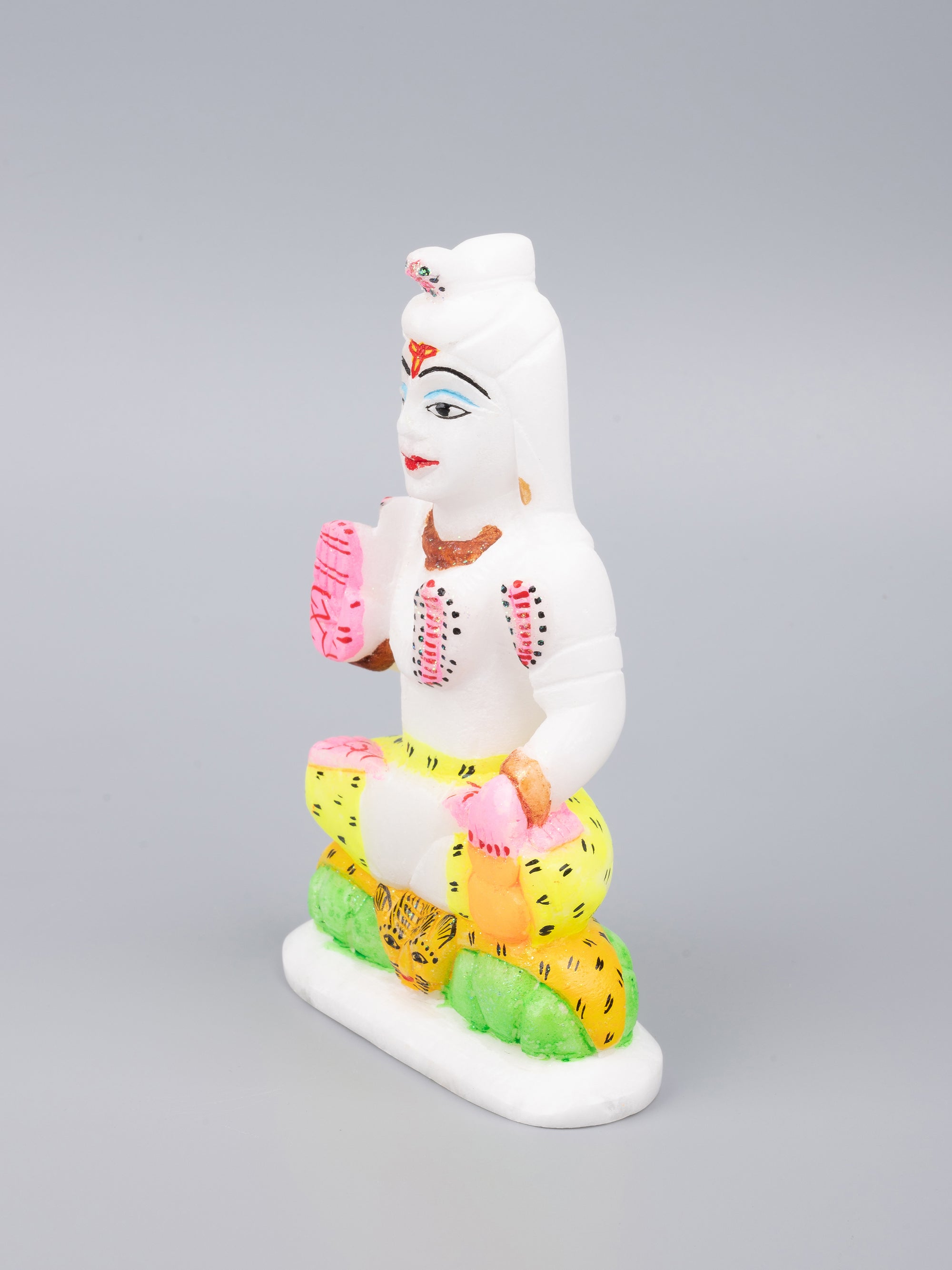 Marble painted statue of Lord Shiva - 6 inches height - The Heritage Artifacts
