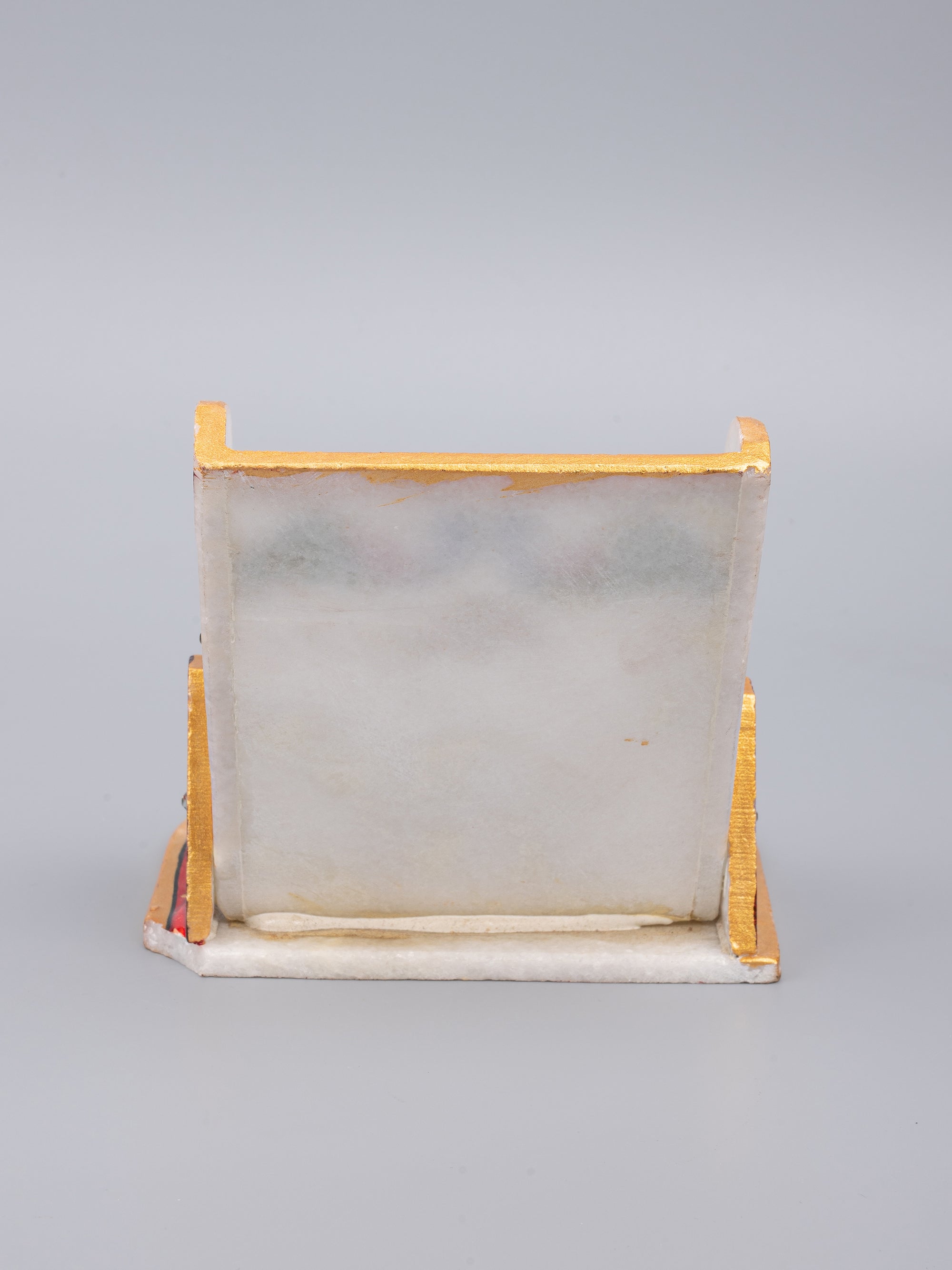 Marble mobile holder with clock - Red and Gold motifs - The Heritage Artifacts