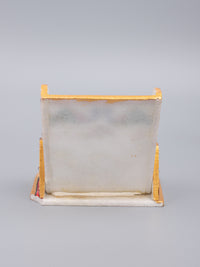 Marble mobile holder with clock - Red and Gold motifs - The Heritage Artifacts