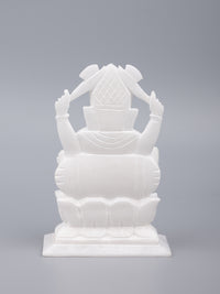 White marble Lord Ganesh statue - 6 inches height - The Heritage Artifacts