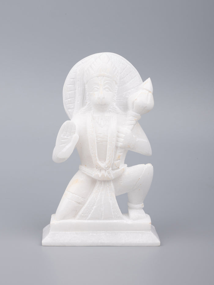 White marble Lord Hanuman statue - 6 inches height - The Heritage Artifacts