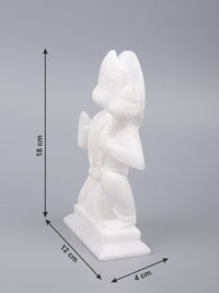 White marble Lord Hanuman statue - 6 inches height - The Heritage Artifacts