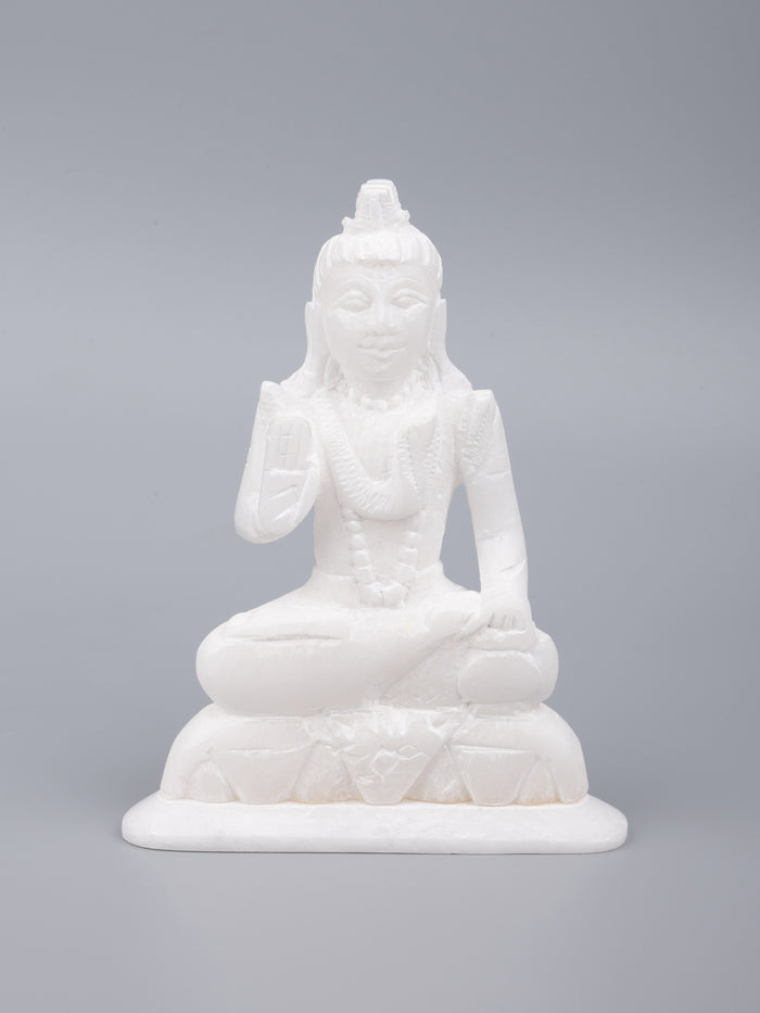 White marble Lord Shiva statue - 6 inches height - The Heritage Artifacts