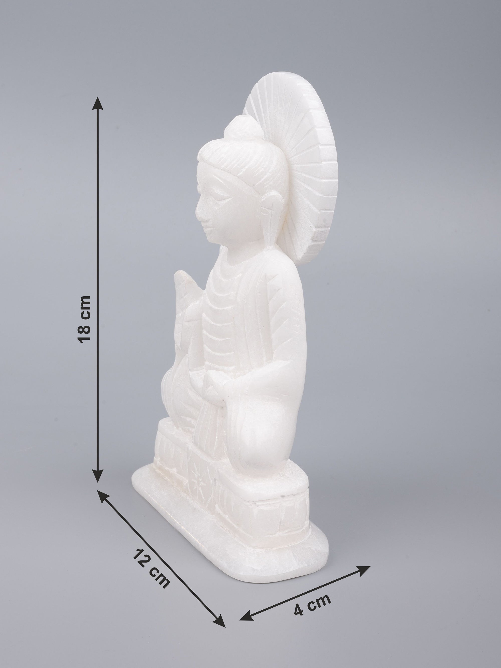 White marble goddess buddha statue - 6 inches height - The Heritage Artifacts