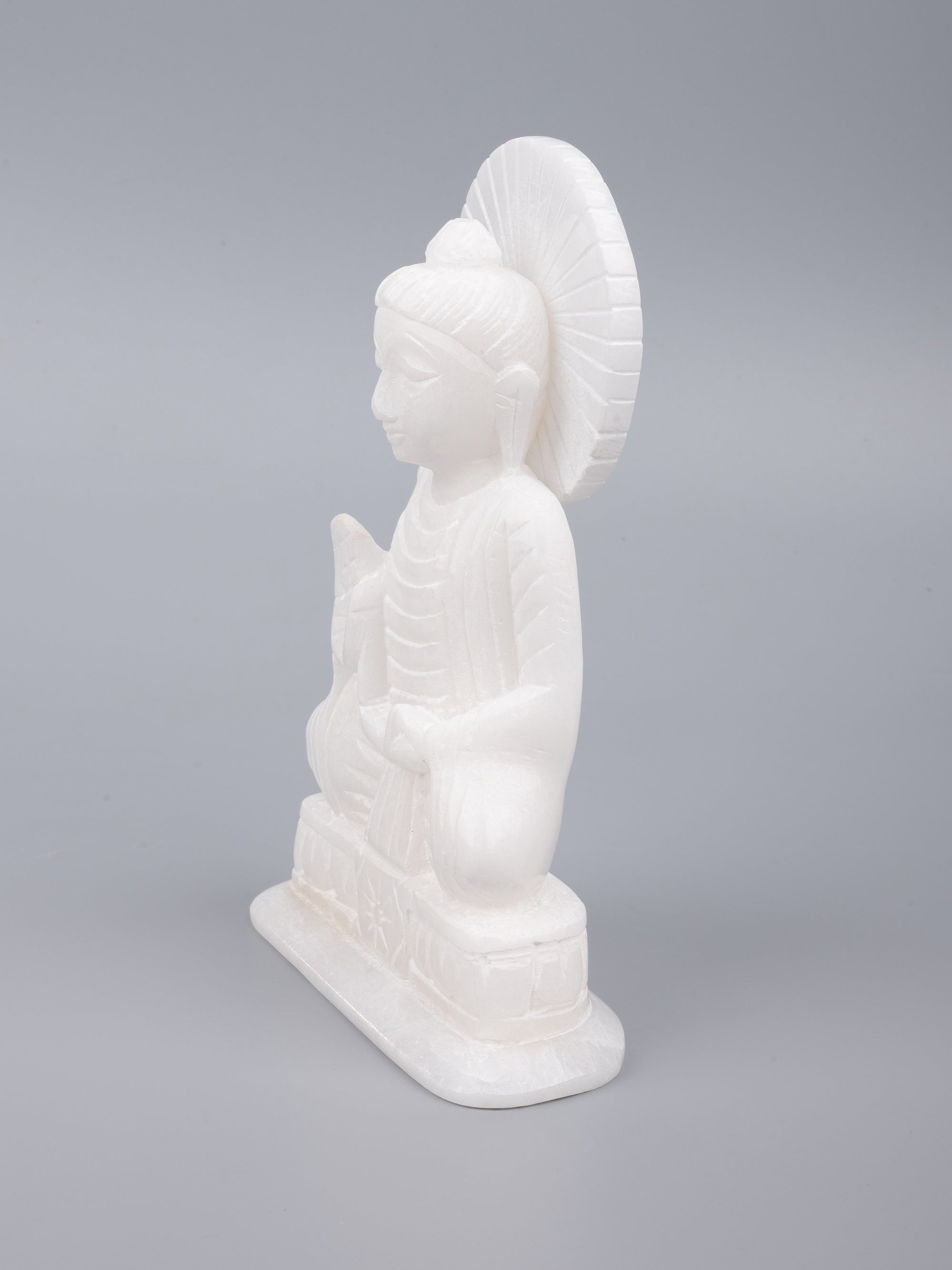 White marble goddess buddha statue - 6 inches height - The Heritage Artifacts