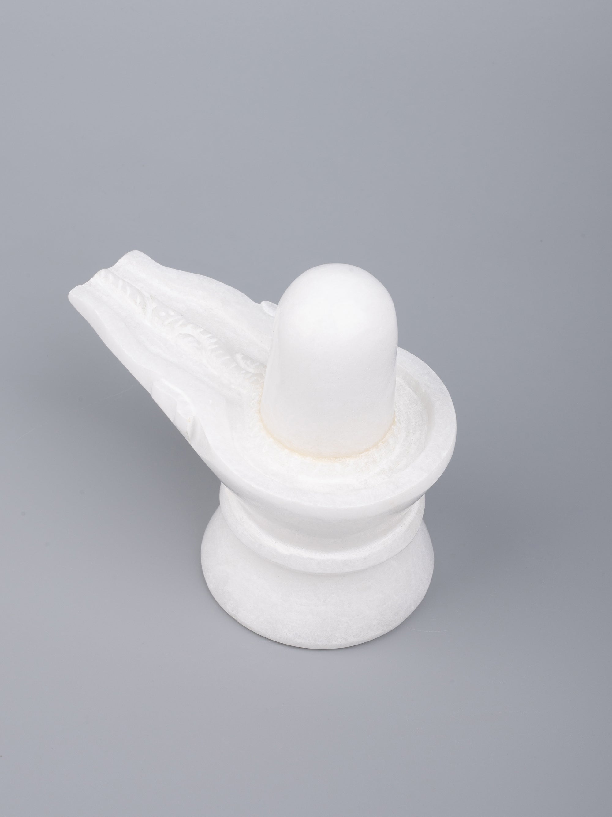 White marble Shivling statue for everyday pooja purpose - 5 inches height - The Heritage Artifacts