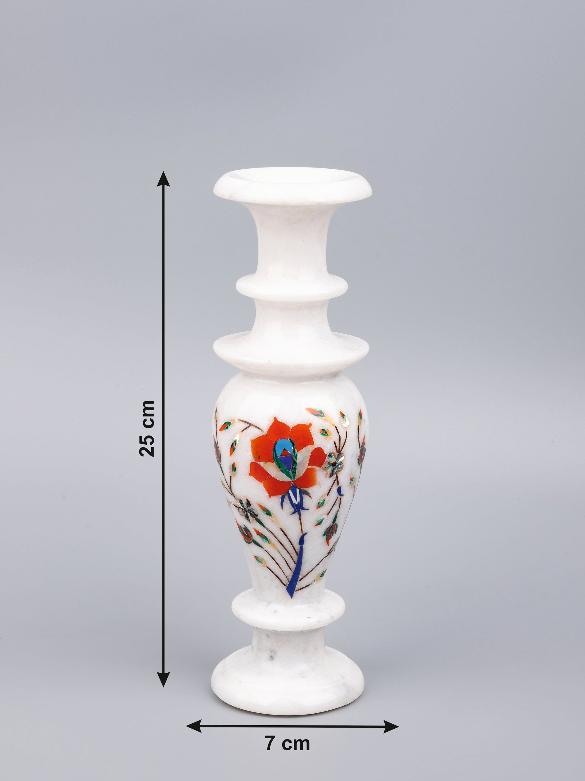 9 inches tall Marble Inlay Flower Vase for Home and office - The Heritage Artifacts