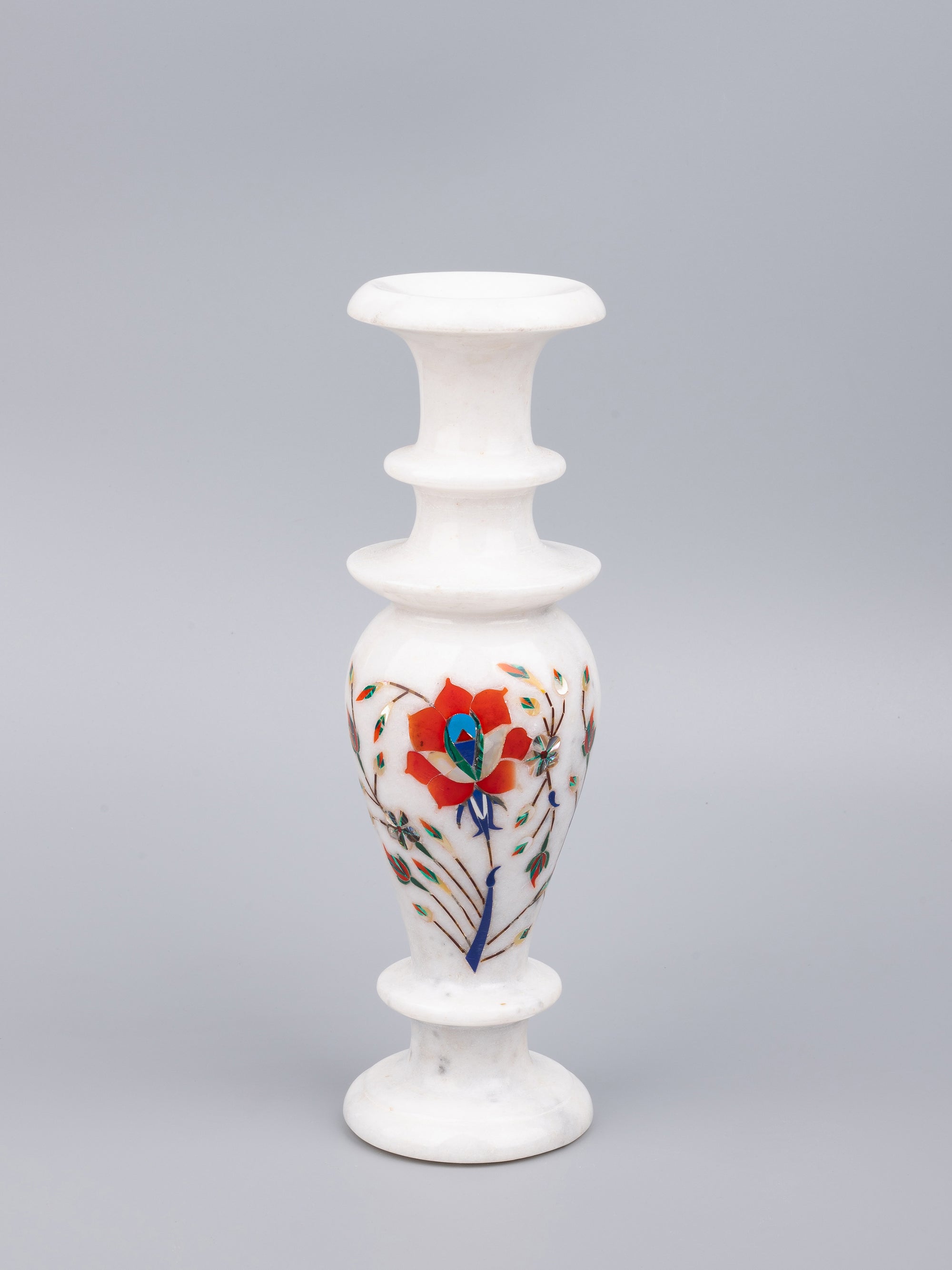 9 inches tall Marble Inlay Flower Vase for Home and office - The Heritage Artifacts