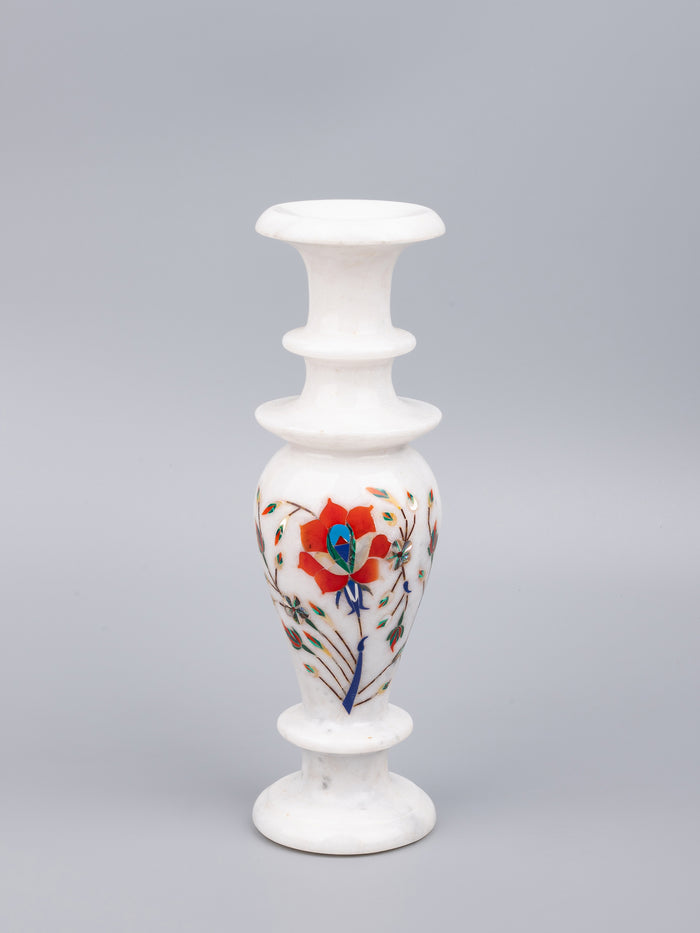 9 inches tall Marble Inlay Flower Vase for Home and office - The Heritage Artifacts