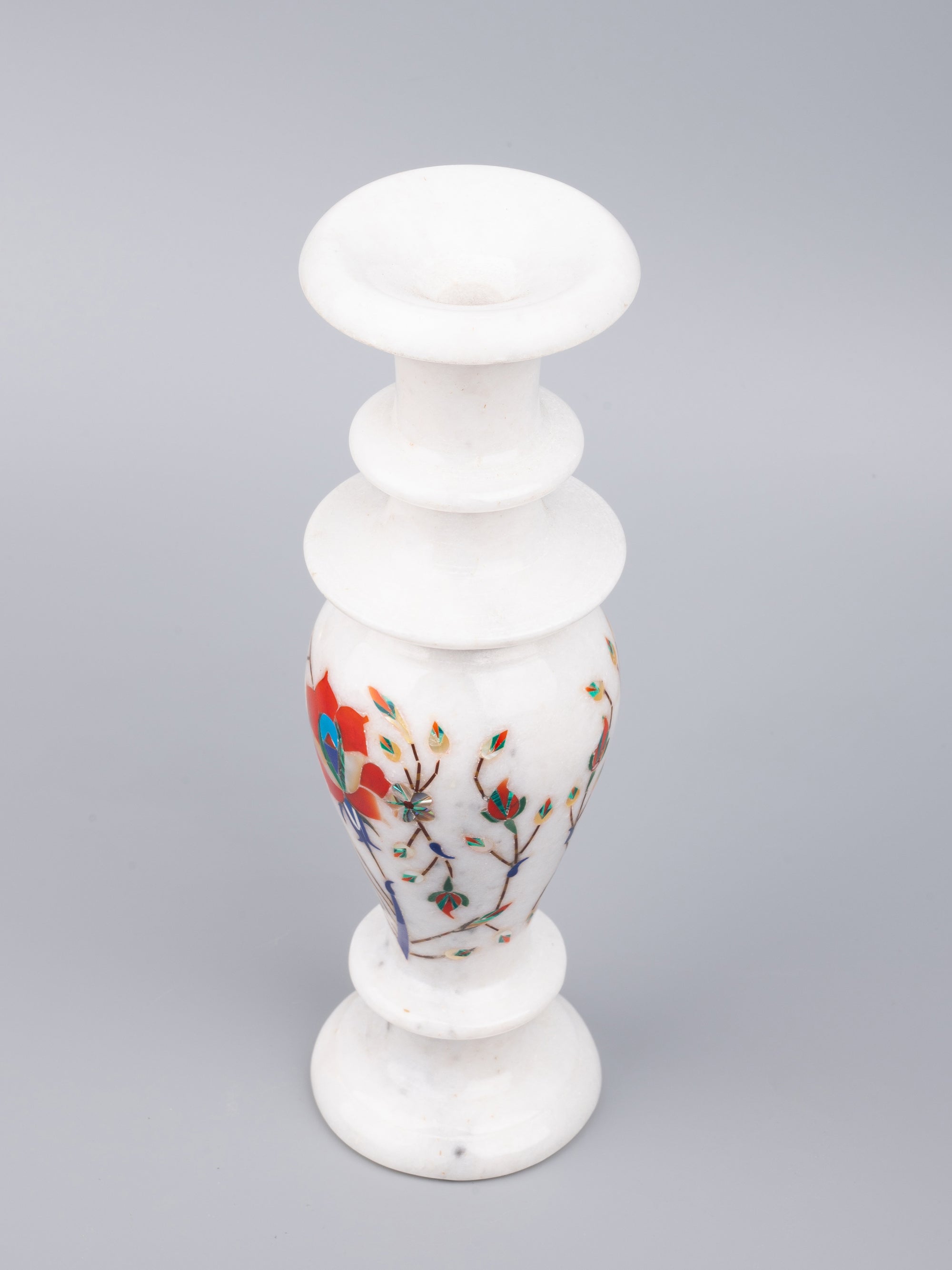 9 inches tall Marble Inlay Flower Vase for Home and office - The Heritage Artifacts