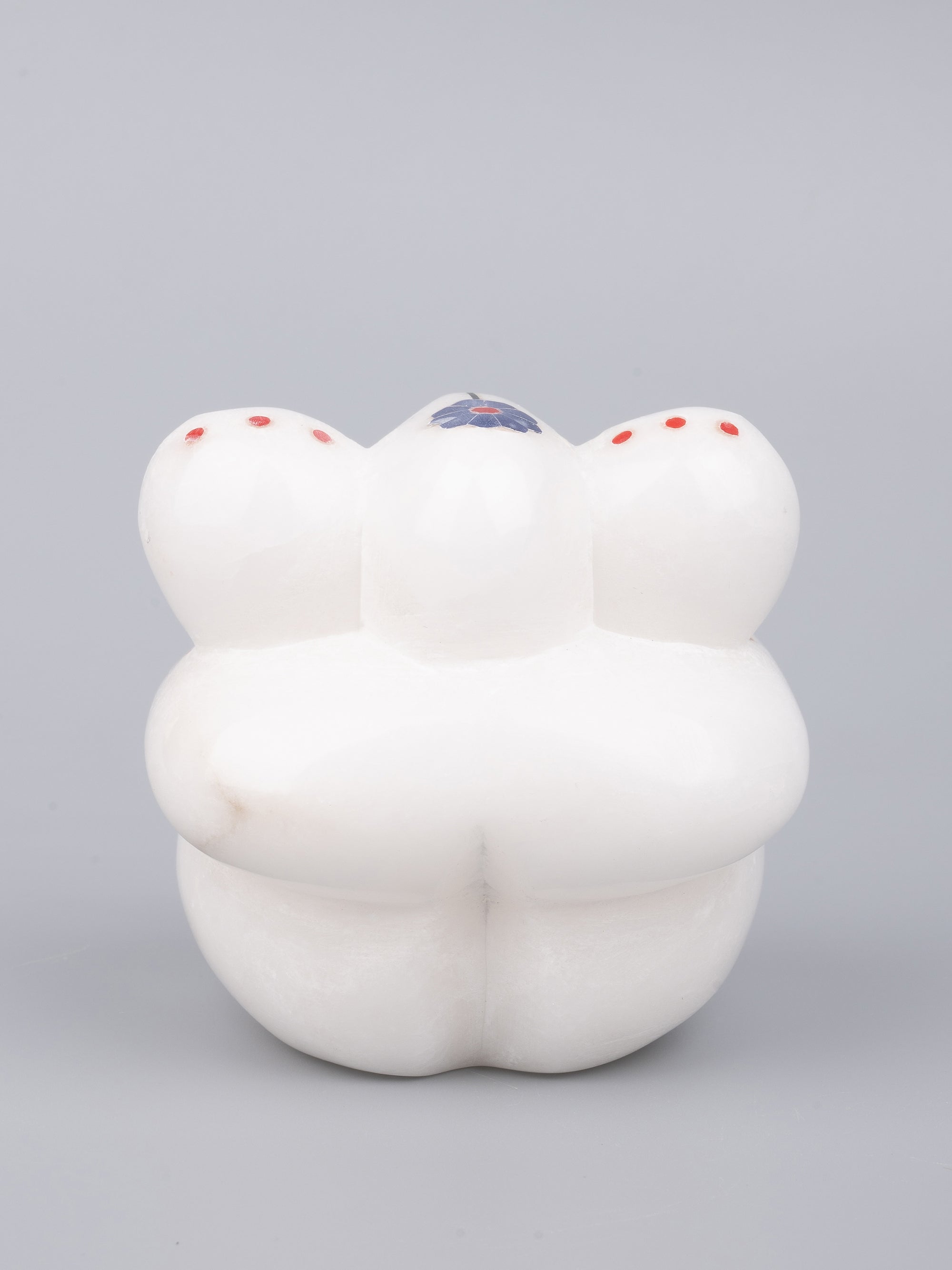 Designer statue of Lord Ganesha in white marble with inlay craft - The Heritage Artifacts
