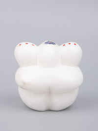 Designer statue of Lord Ganesha in white marble with inlay craft - The Heritage Artifacts