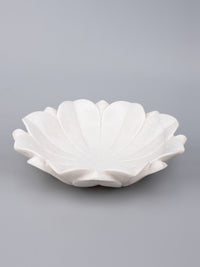 White marble Lotus plate with stand that can used as an individual flower also - The Heritage Artifacts